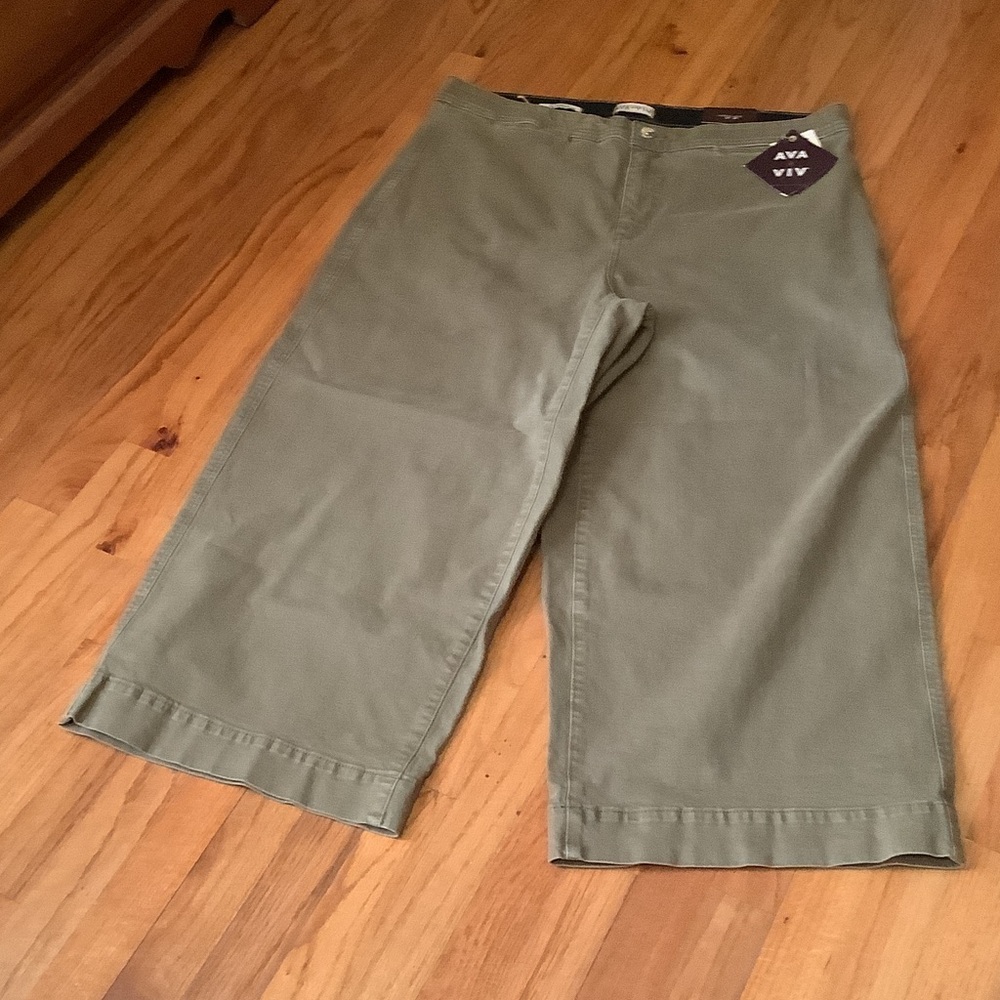 Ava & Viv Olive Green Wide-Leg Jeans